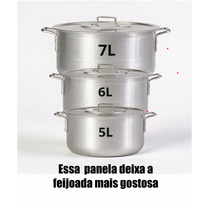 Full Kit Panelas de Alumínio para Feijoada Jogo de Panela 3 peças Kit ...