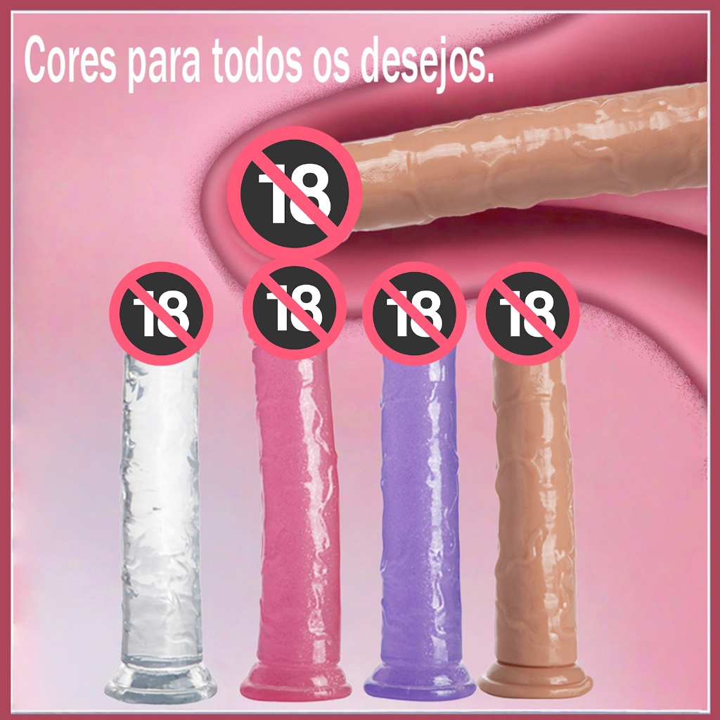 Pênis Realistico Com Ventosa Dildo Transparente Consolo Translucido Pinto Realistico
