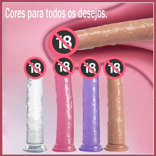 Pênis Realistico Com Ventosa Dildo Transparente Consolo Translucido Pinto Realistico
