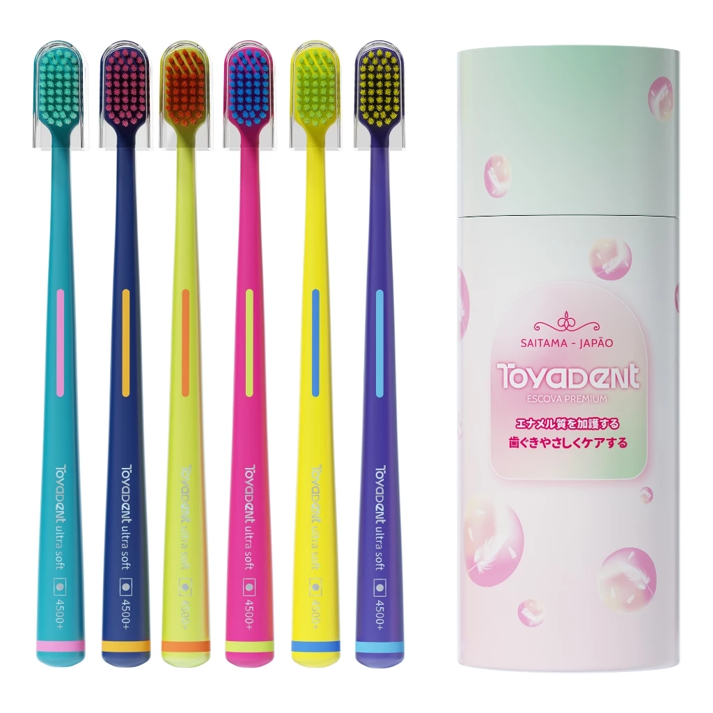6X TOYADENT Escova de Dente Ultra Macia + 4500 Cerdas Micro-nanométricas