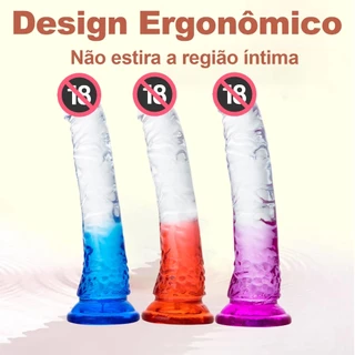 Prótese peniana Pênis Dildo de Silicone em Degradê Formato De Glande E Possui Ventosa Sex Shop