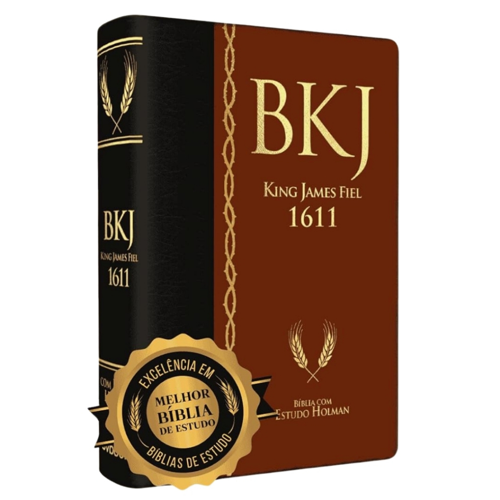 Bíblia de Estudo King James 1611 Fiel BKJ Original Capa Marrom e Preta ...