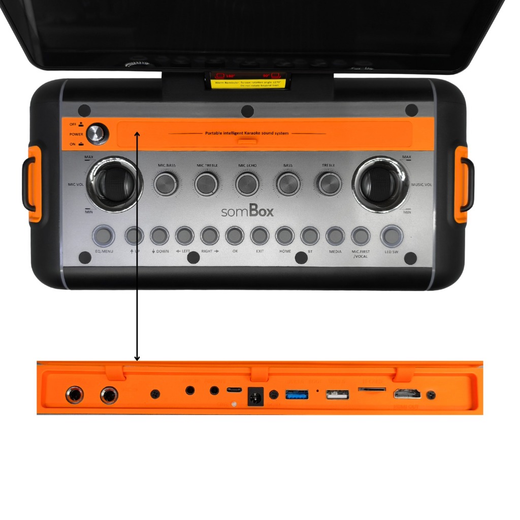 Caixa de Som Bluetooth 160W RMS Hi-Fi Portátil 26400mAh Tela Touch