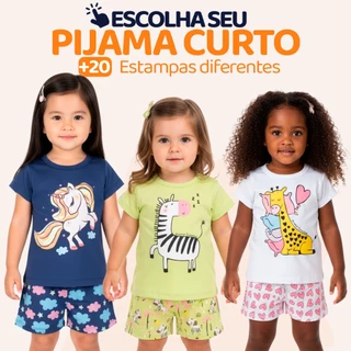 Pijama Infantil Bebê Menina Manga Curta com Estampas Fofas e Conforto Roupa para Bebê Feminino Verão Calor L05 em Oferta na Shopee