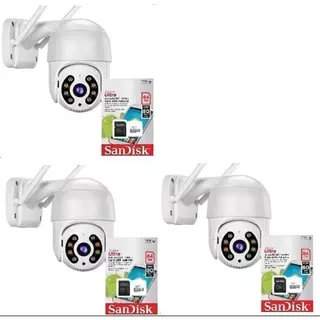 Kit 3 Câmera Ip Yoosee Wifi + 3 Cartão De Memória Sd 64gb Cor Branco