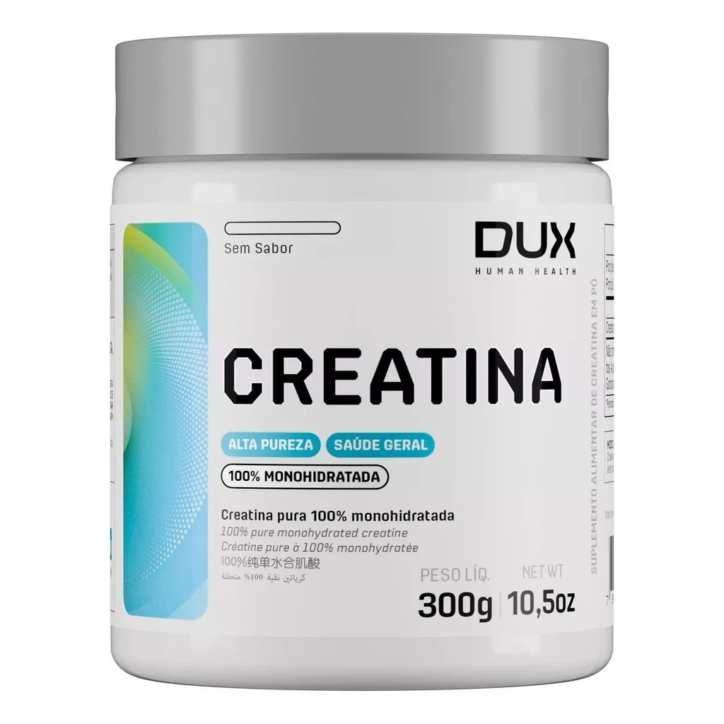 Dux Nutrition Creatina Monohidratada 300g - Melhora Potência, Aumenta Massa Muscular, Estimula Funções Cerebrais