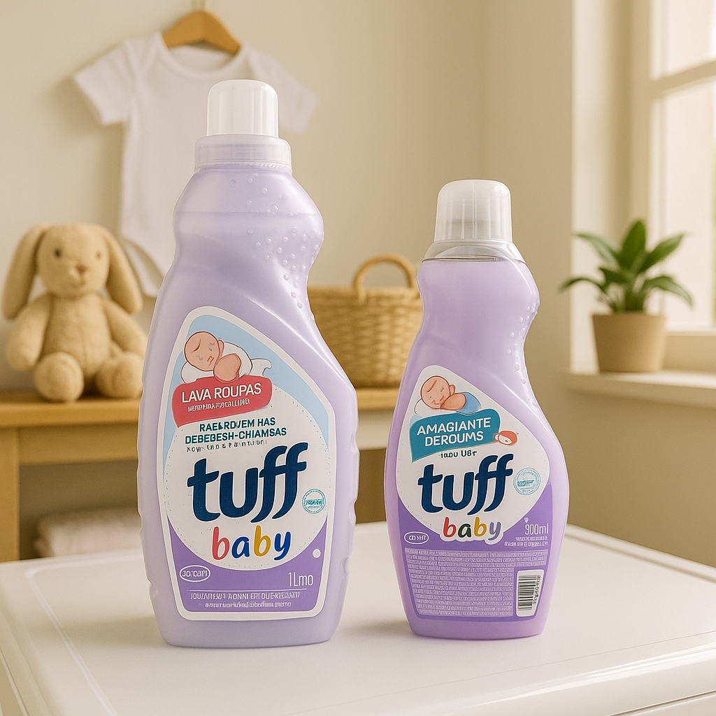 Kit Lava Roupas 1L + Amaciante 500ml Tuff Baby Bebê Ph Neutro Aloe Vera ...