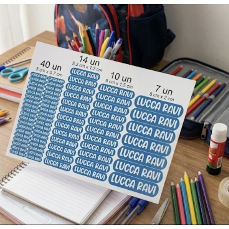 Kit 70 etiquetas/adesivos personalizados para material escolar | Shopee ...