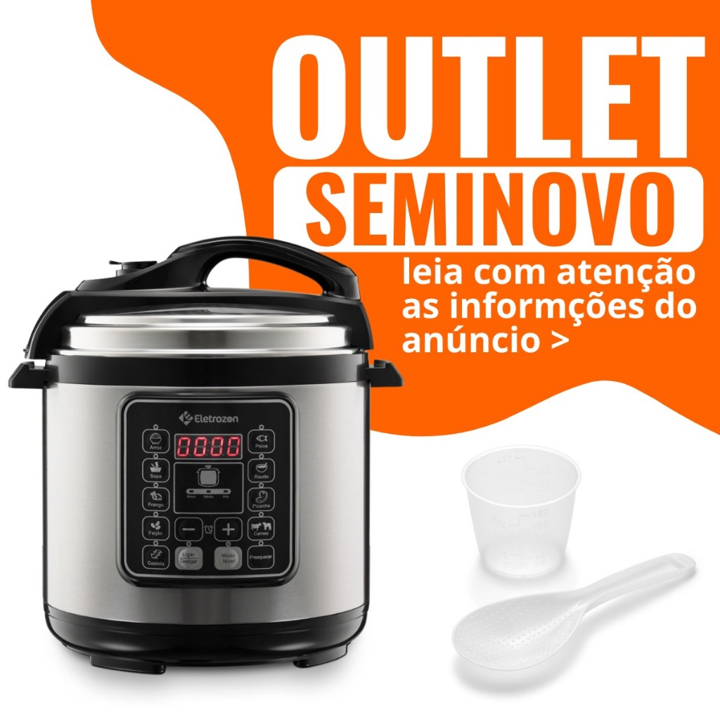 OUTLET | Panela de Pressão Elétrica 6 Litros Inox Digital 1100W ...