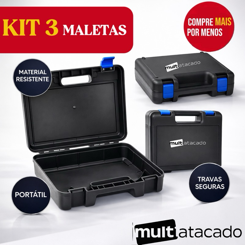 MALETA PLÁSTICA RESISTENTE MALETA DE FERRAMENTAS GURDA TUDO CAIXA DE FERRAMENTAS PORTA FURADEIRA