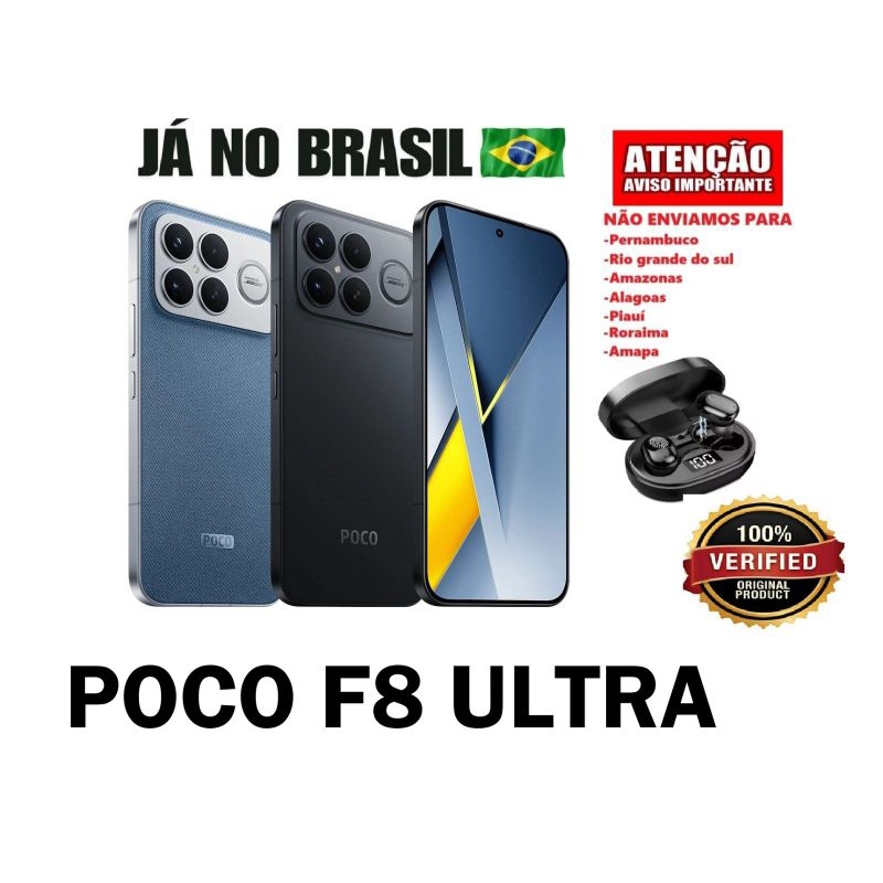 POCO F8 ULTRA GLOBAL 5G - 16GB/512GB - IP68 - LANÇAMENTO NFC ENVIO
