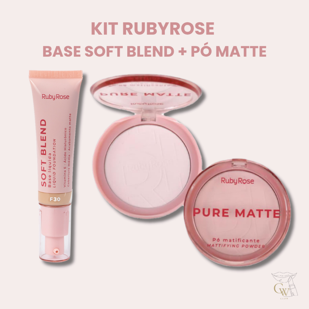 KIT RUBY ROSE BASE SOFT BLEND + PÓ MATTE | Shopee Brasil