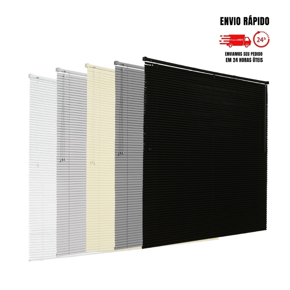 Persiana Cortina Horizontal PVC Banheiro Cozinha Sala Primafer/Evolux 0.80 - 100 - 120