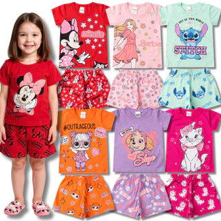 Kit 10 Peças Pijama Verão Feminino/Menina - Roupa Infantil/Juvenil - 5 ou 3 Conjuntos em Oferta na Shopee
