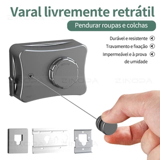 Linha De Lavanderia De Aço Inoxidável Varal Retrátil Ajustável Para Secagem De Roupas Internas E Externas Invisíve em Oferta na Shopee