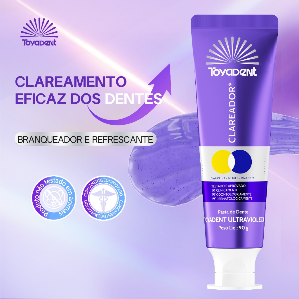 ToyaDent Creme Dental Clareador e Refrescante Cuidado Bucal Com ...