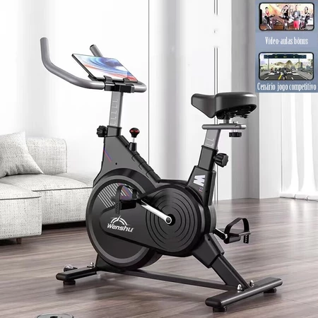 Bicicleta Fitness Ergométrica Silenciosa – Bike Spinning para Apartamento Suporta 150kg
