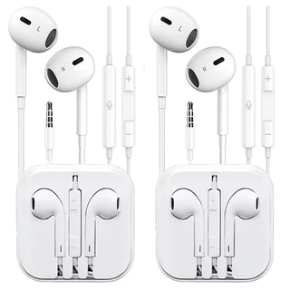 KIT 2 Fones de ouvido com P2 3.5mm e Microfone Para Celular Notebook PC Branco em Oferta na Shopee