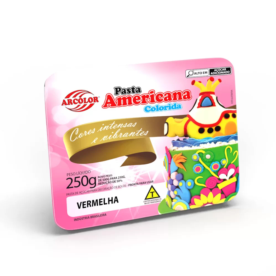 Pasta Americana Colorida Vermelha 250g Arcolor