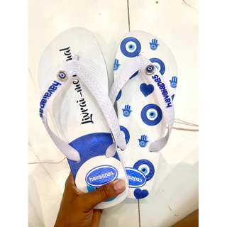chinelo havaianas feminino olho grego com pedrinha presente