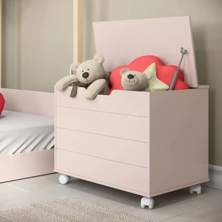 Baú Caixa de Brinquedos Infantil MDF Organizador Rodízios Rodinha QUEIMA DE ESTOQUE em Oferta na Shopee