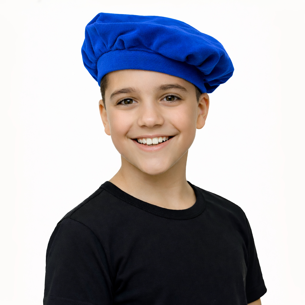 Kit de Boina Infantil Azul Royal Unisex Malha 100% Algodão | Shopee Brasil