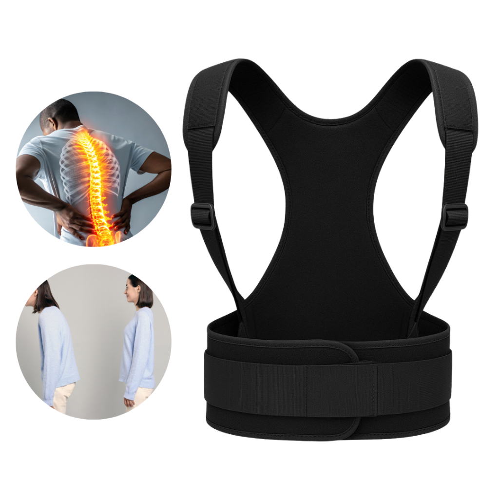 Cinta de Correção Postural Unissex Alinha Coluna Ajusta Postura homem e ...