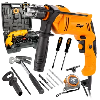 Parafusadeira Furadeira de Impacto Mandril 13mm 700W 3000Rpm Com Maleta WF 700K13 Wap em Oferta na Shopee