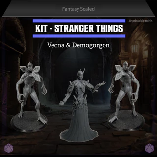Kit 3 Miniaturas Stranger Things : Vecna & Demogorgon - DND D&D RPG