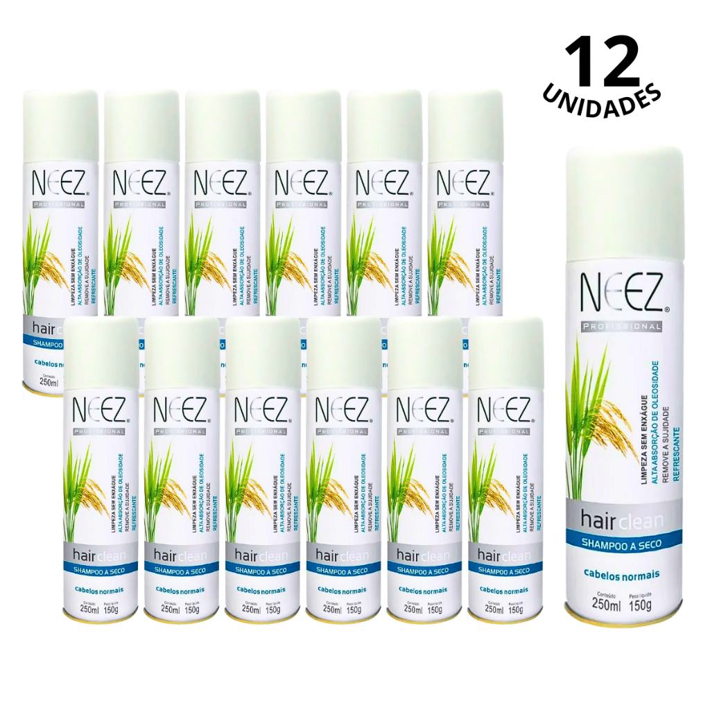 Kit 12 Un Shampoo A Seco Cabelos Normais Neez Profissional | Shopee Brasil