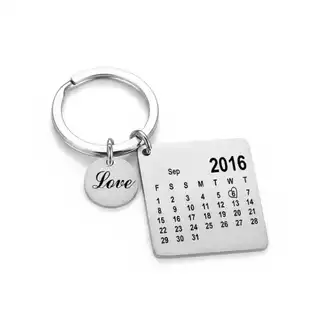 Chaveiro Calendario Personalizado Aço Inox Gravação Data FraseLembrança CasalNamorados Evento Brinde