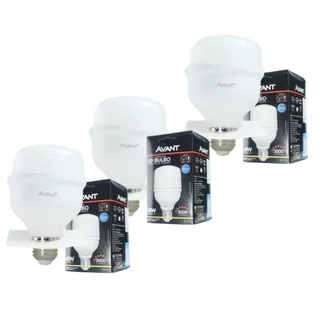 Kit 3 Lâmpadas LED Bulbo Avant 40W 3000K Amarela Bivolt E27 3000lm Alta Potência em Oferta na Shopee