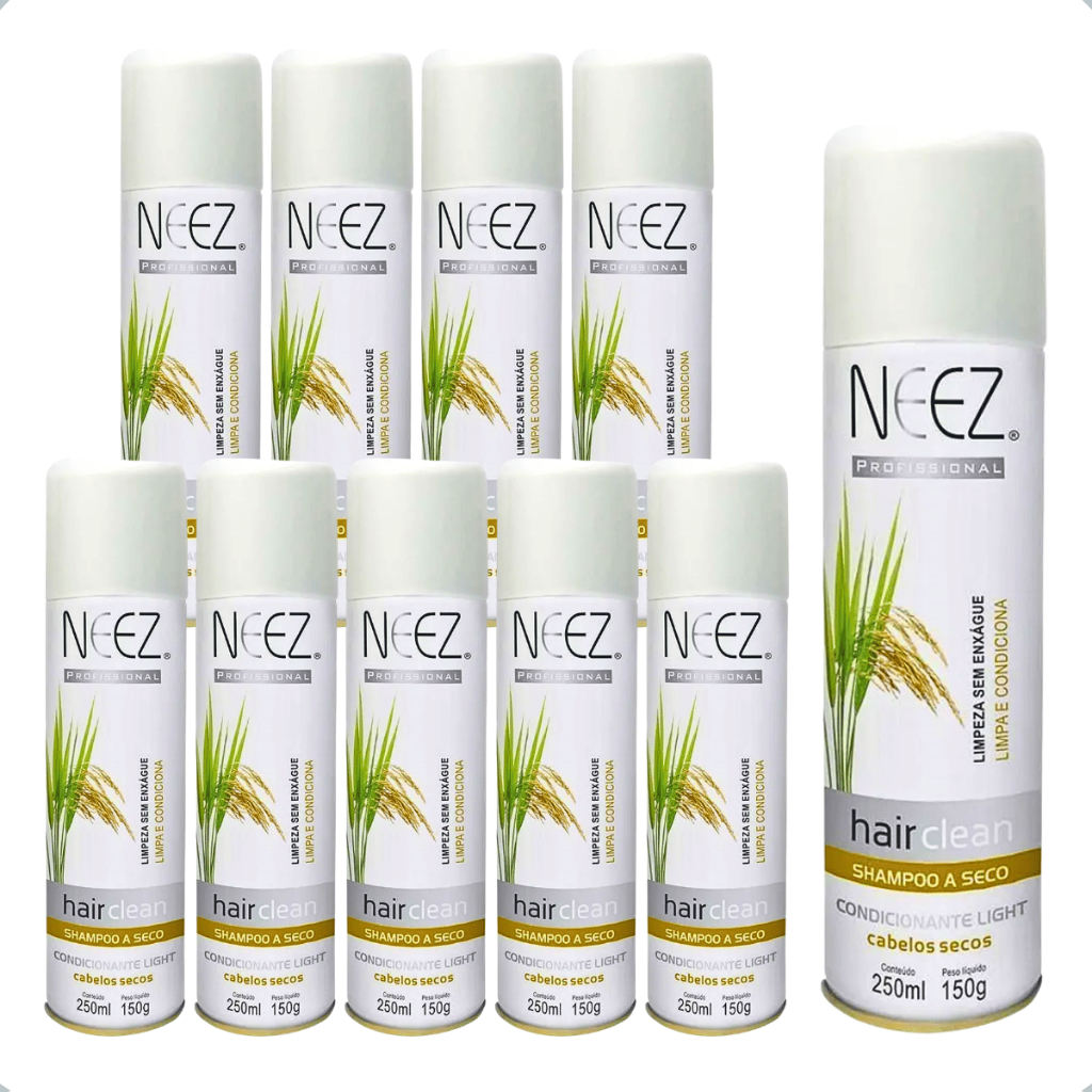 Kit 09 Shampoo A Seco Hidratante Cabelos Secos Neez Profissional ...