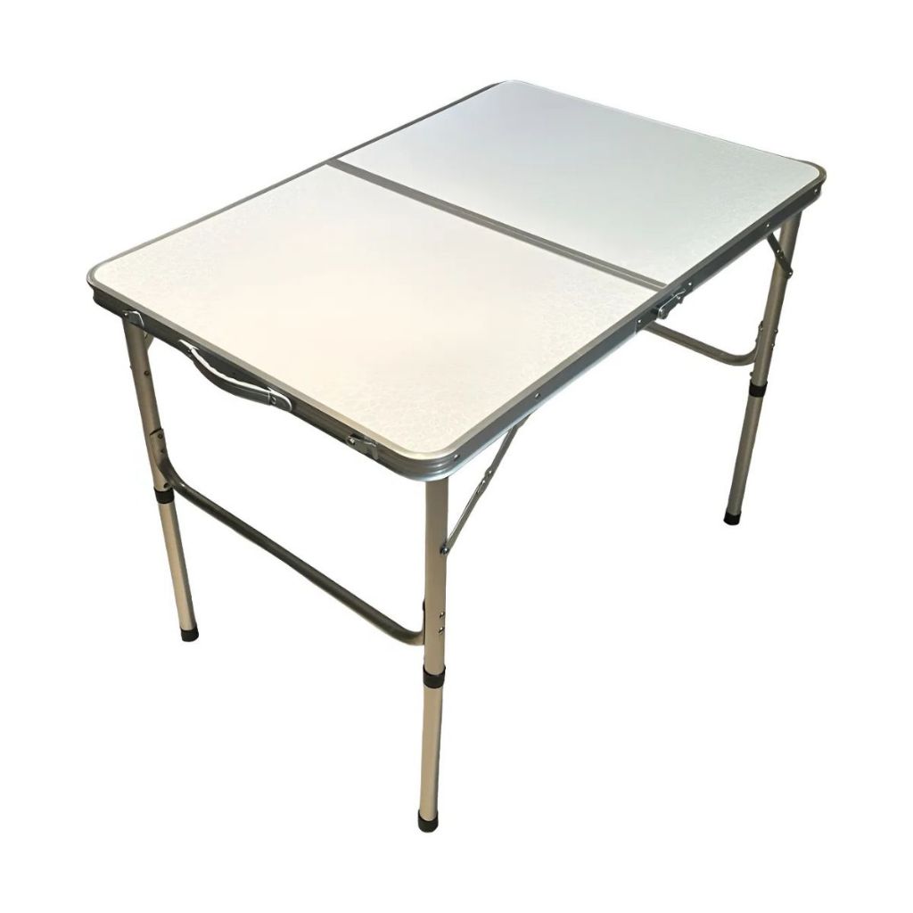 Mesa Dobrável Vira Maleta Alumínio Com Alça Camping Pesca Jardim Branco LuvinCo