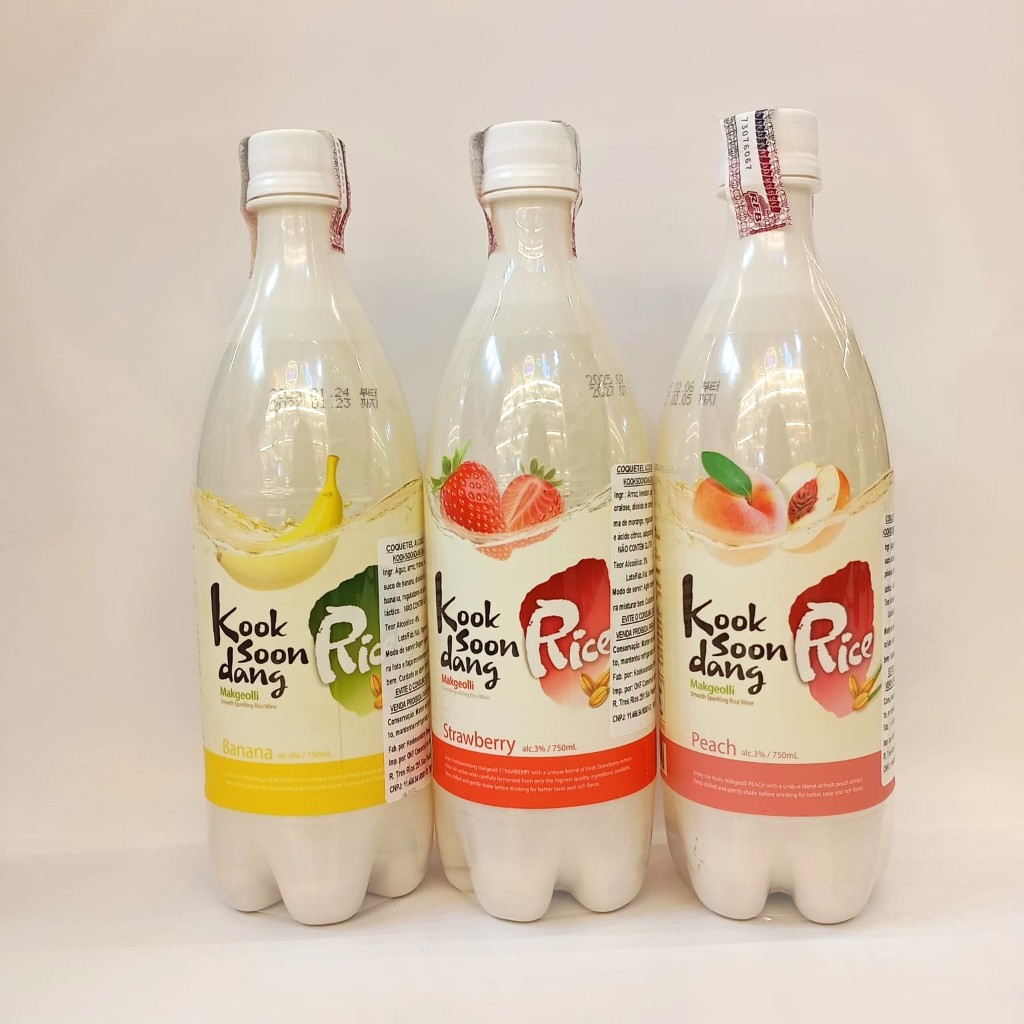 Bebida Tradicional Coreana Korean Rice Wine - KSD Makgeolli com Frutas ...