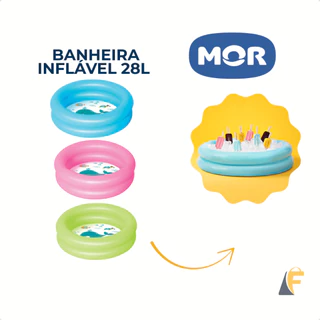 Piscina Banheira Inflável Redondo Pequena Mor 28l Azul em Oferta na Shopee