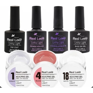 Linha Light Real Love - Gel De Alongamento E Preparadores Profissional (Escolha O Seu) em Oferta na Shopee