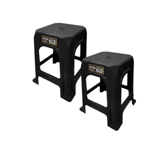 Kit Com 02 Banqueta Plástico Banco Resistente Suporta Até 140 Kg Premium Casa Empresa