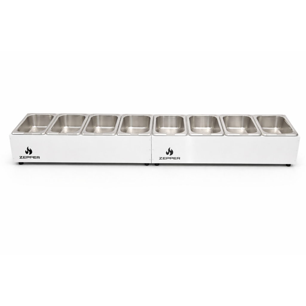 Condimentadora Lateral Refrigerada 8 cubas ZPCNLR08 Branca