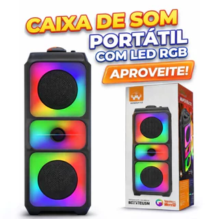 Caixa de Som Bluetooth Portátil Sem Fio Graves Potentes 50W TWS Festa Viagem Praia Piscina em Oferta na Shopee