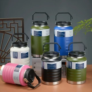 Garrafa Térmica 1500ml/2000ml Aço Inox Portátil Água Café Parede Dupla Com Alça Para Viagem Camping