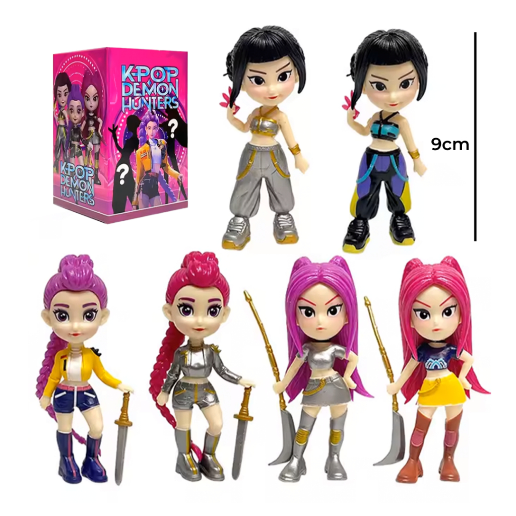RUMI, MIRA e ZOEY Bonecas Colecionáveis K-Pop Huntrix 9cm PVC