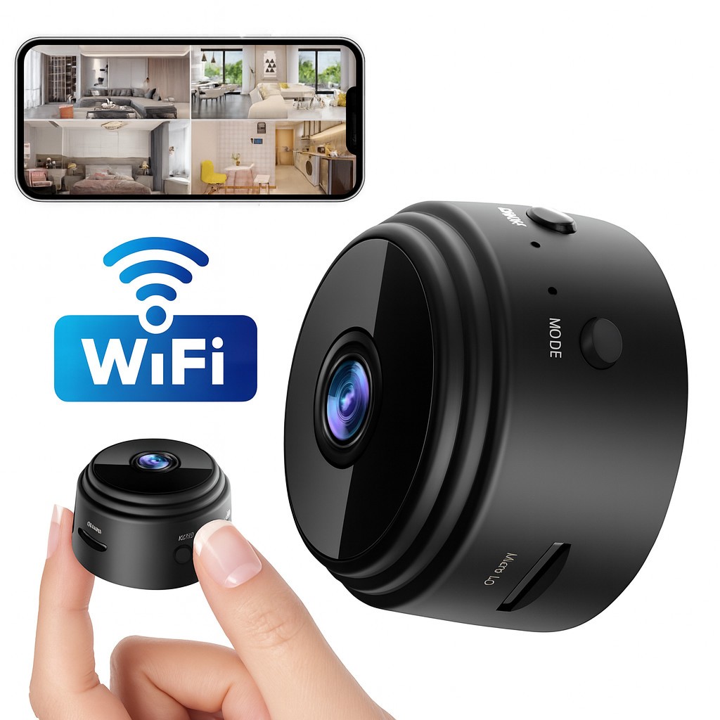 Mini Câmera Espiã Sem Fio A9 HD 1080P – Segurança com Wi-Fi, Visão Noturna e Sensor Inteligente