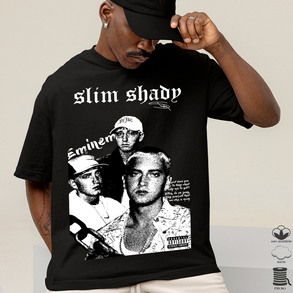 Camiseta Basica e Oversized Algodão Estampa Streetwear Rapper