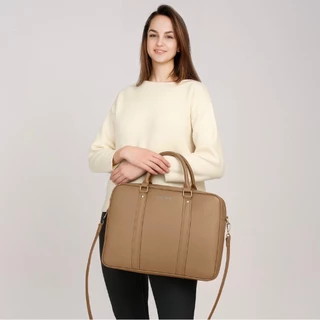 Maleta De Computador Couro Pu À Prova De Choque Ph 13 14 15 Polegadas De Grande Capacidade / Capa Para Notebook em Oferta na Shopee