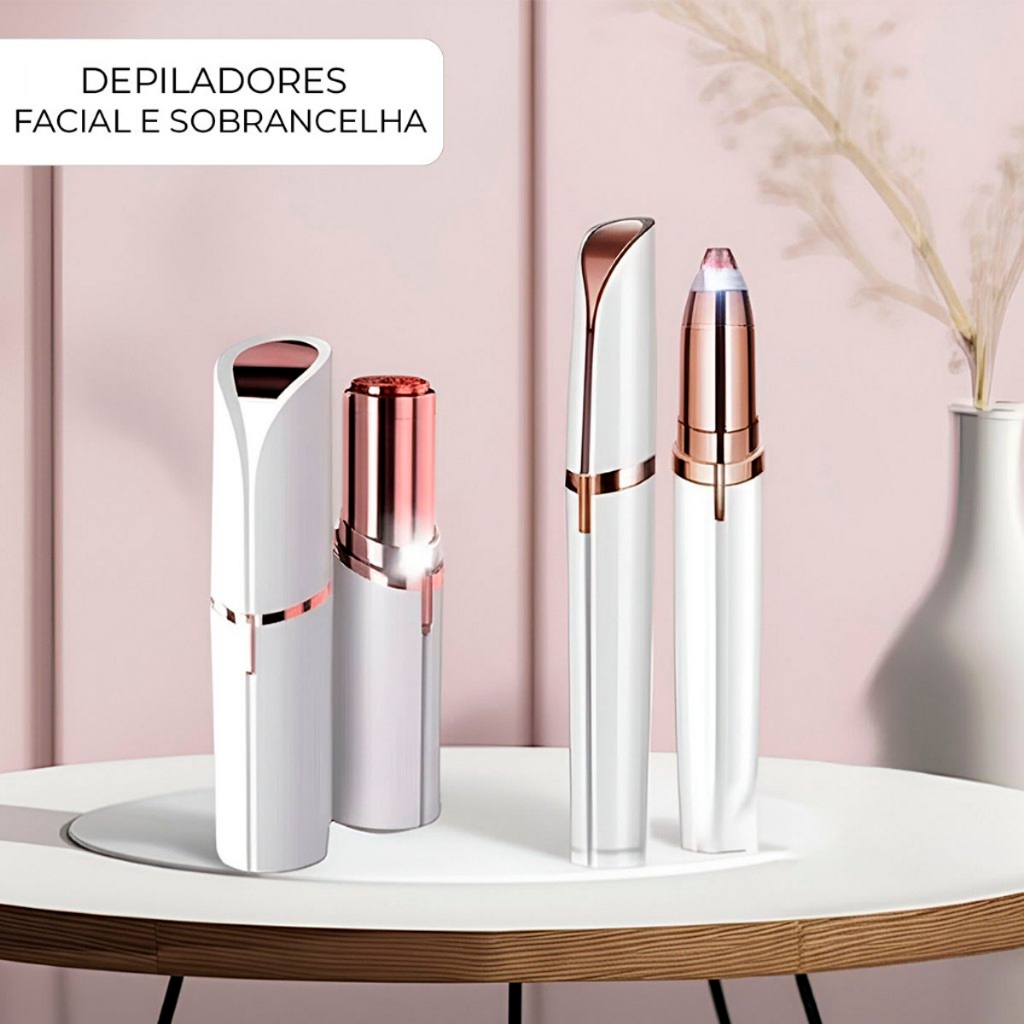 Depiladores Caneta Batom Portátil Indolor Tira Pelos Elétrico Rosto Nariz Sobrancelha