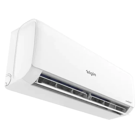 Vista lateral do Ar Condicionado Inverter Elgin com detalhes do painel