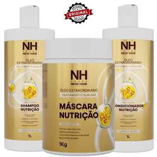 Kit Capilar Óleo Extraordinário NEW HAIR Profissional 1L Salão em Oferta na Shopee