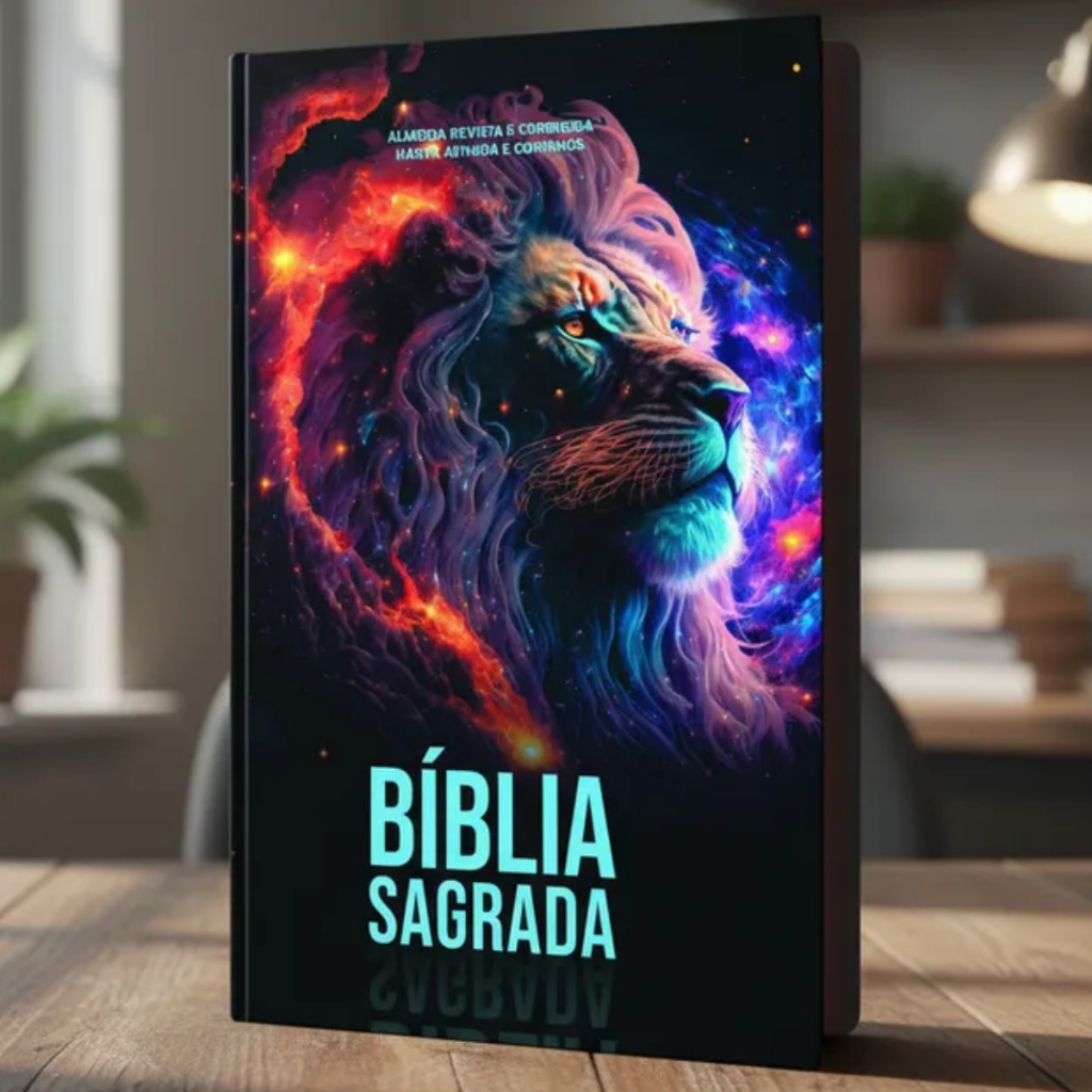 Bíblia Letra Gigante | Harpa Cristã | Leão Nébula | Capa Dura | ARC ...
