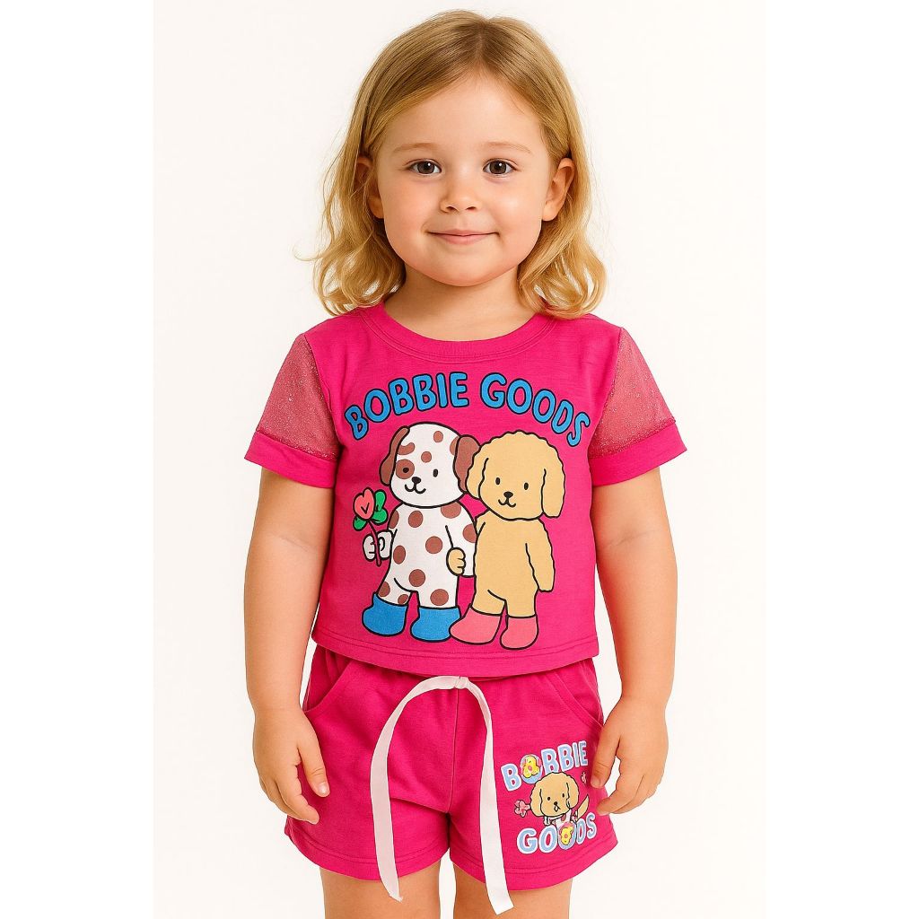Conjunto Menina Bobbie Goods Verão Manga Brilho 3 Cores | Shopee Brasil